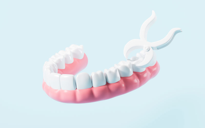 Human tooth model, tooth extraction, 3d rendering. 3d illustration.